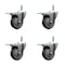 Service Caster 3.5'' Thermo Rubber Swivel 7/16'' Stem Caster Set with Total Lock Brake, 4PK SCC-GRTTL20S3514-TPRB-716138-4 - alternate 1